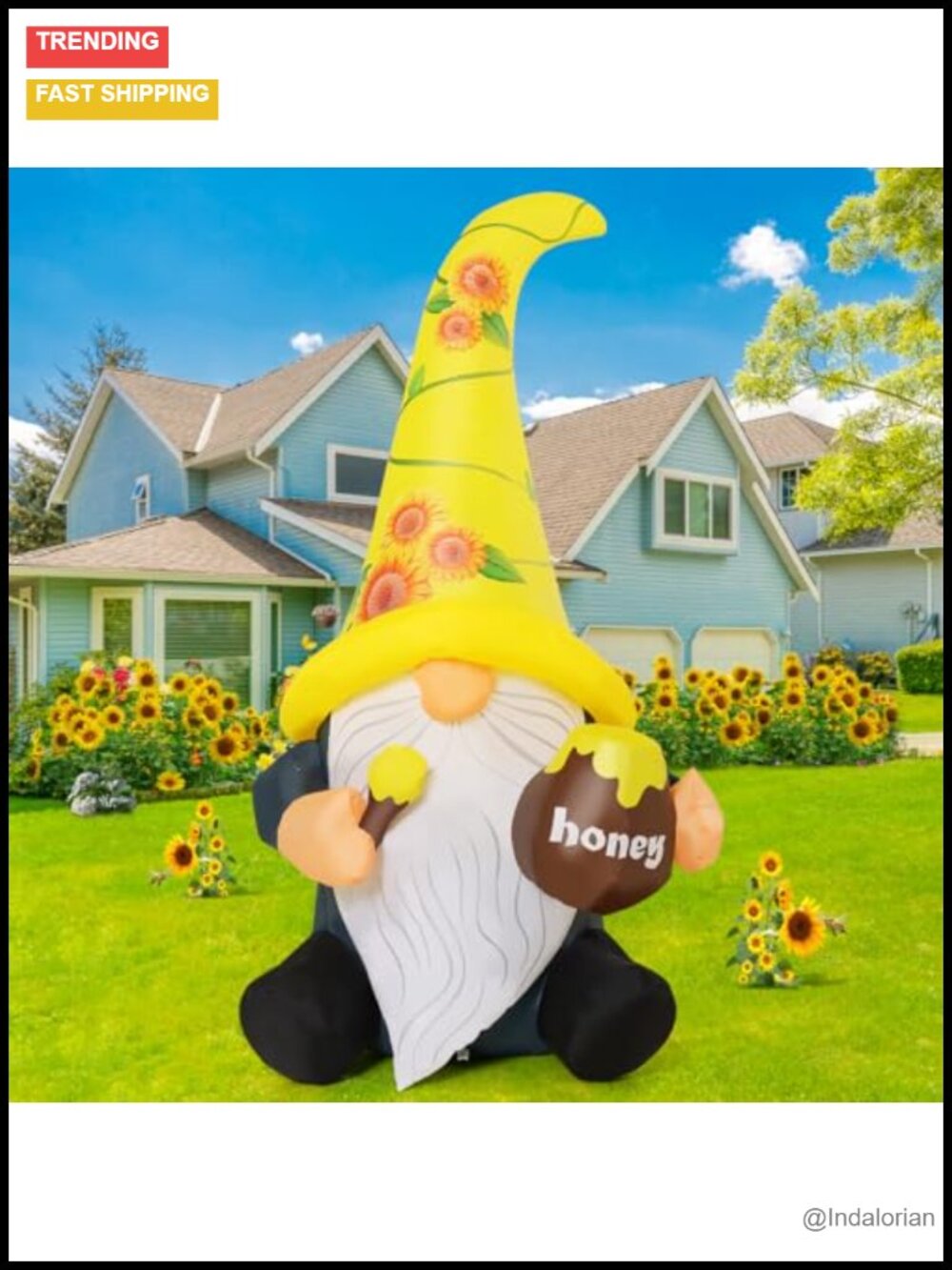 6 FT Inflatable Gnome Outdoor Yard Decoration with LED Lights